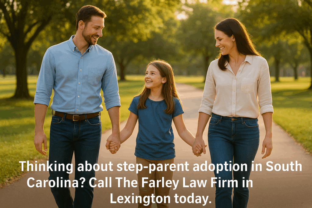 Ready to make your family official? Step-parent adoption in South Carolina can give you legal peace of mind — call The Farley Law Firm in Lexington today